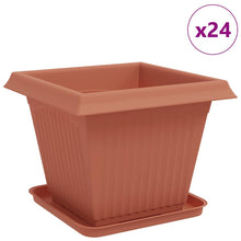 Plantenpotten 24 pcs Baksteenrood 38 x 38 x 30 cm Kunststof