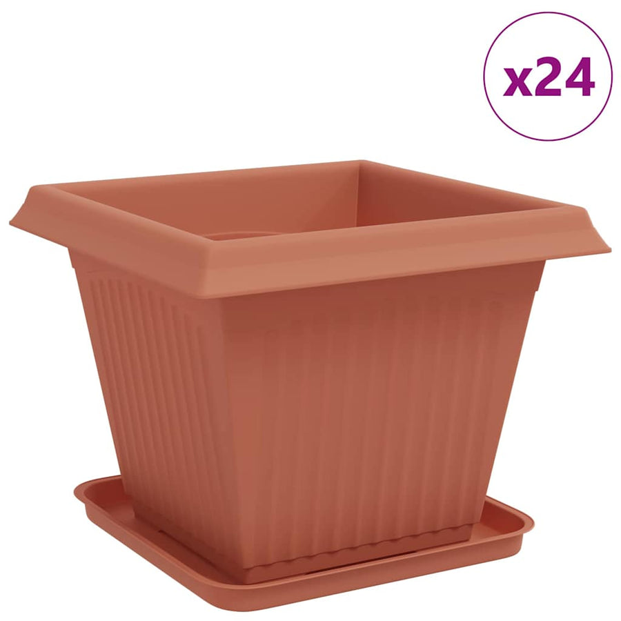 Plantenpotten 24 pcs Baksteenrood 38 x 38 x 30 cm Kunststof