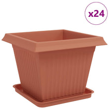 Plantenpotten 24 pcs Baksteenrood 43 x 43 x 33,5 cm Kunststof