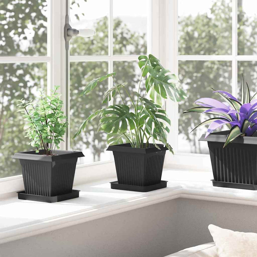 Plantenpotten 24 pcs Zwart 16 x 16 x 14 cm Kunststof