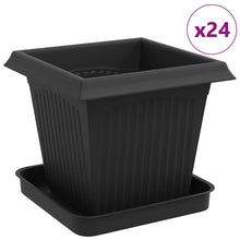 Plantenpotten 24 pcs Zwart 16 x 16 x 14 cm Kunststof