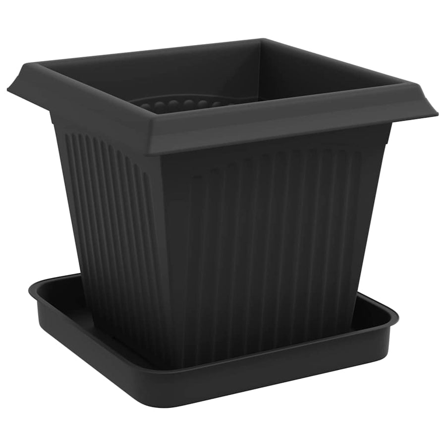 Plantenpotten 24 pcs Zwart 16 x 16 x 14 cm Kunststof