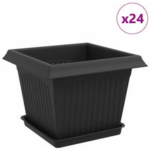 Plantenpotten 24 pcs Zwart 23 x 23 x 17,5 cm Kunststof