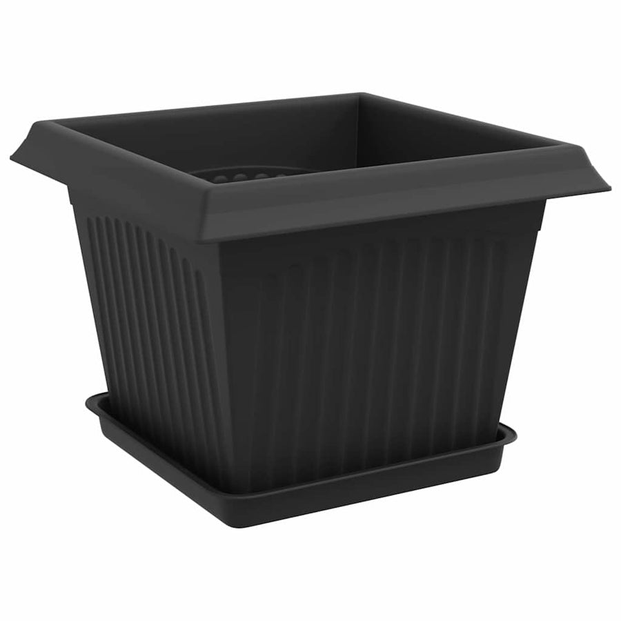 Plantenpotten 24 pcs Zwart 23 x 23 x 17,5 cm Kunststof