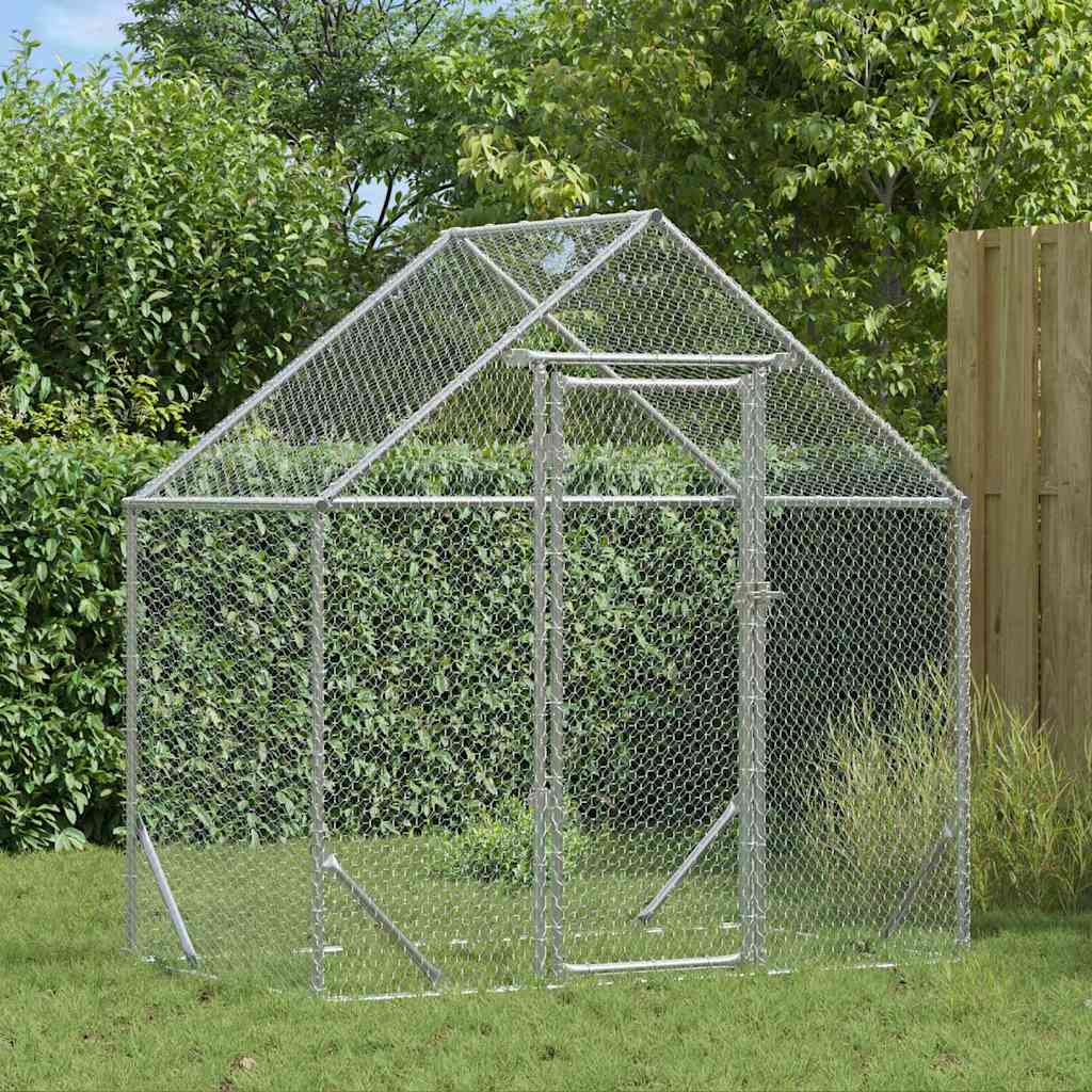 Kippenhok Zilver 400x170x177cm Gegalvaniseerd staal