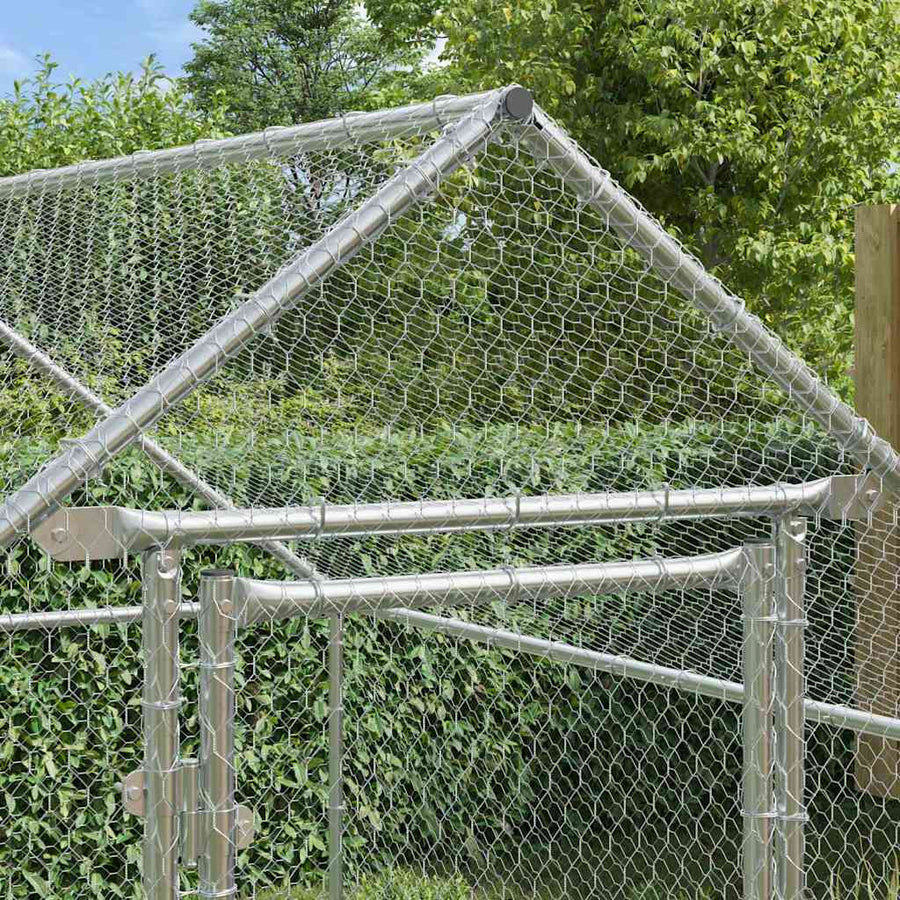 Kippenhok Zilver 200x170x177cm Gegalvaniseerd staal
