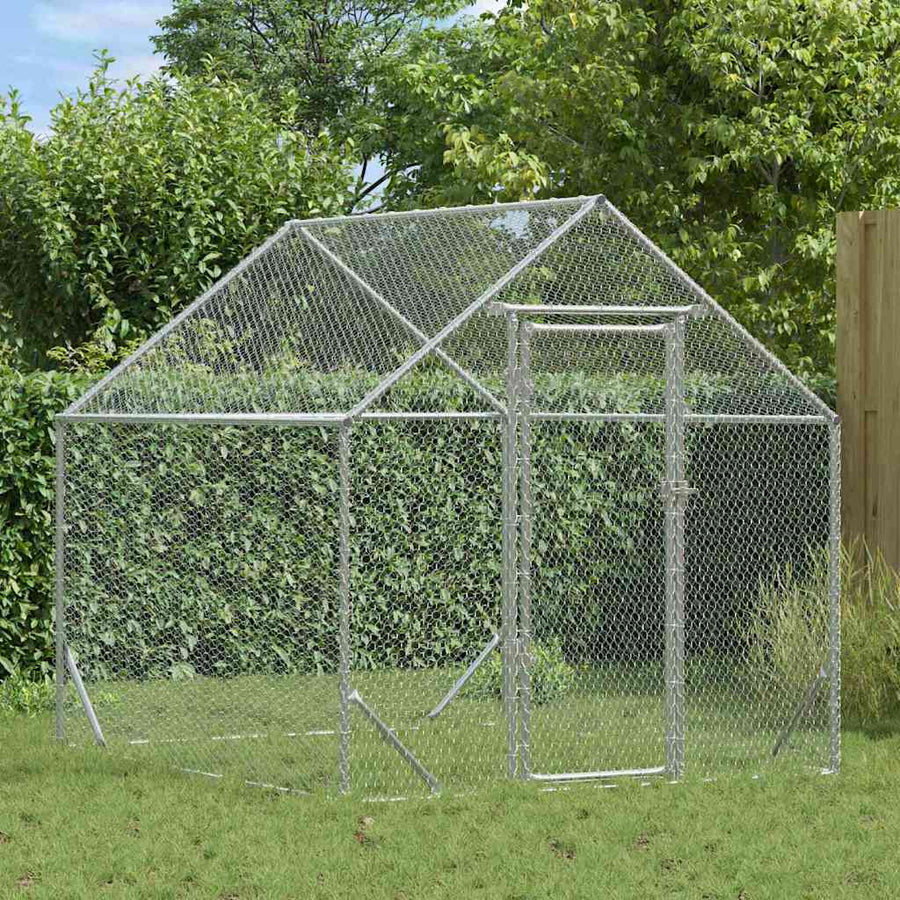 Kippenhok Zilver 200x170x177cm Gegalvaniseerd staal
