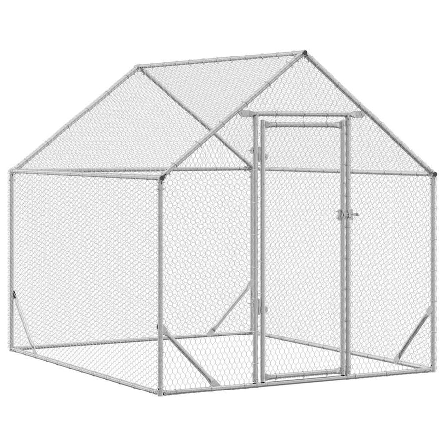 Kippenhok Zilver 200x170x177cm Gegalvaniseerd staal