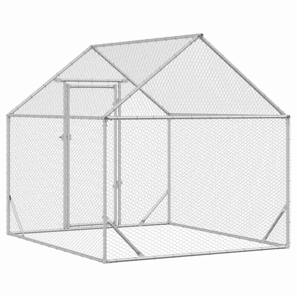Kippenhok Zilver 200x170x177cm Gegalvaniseerd staal