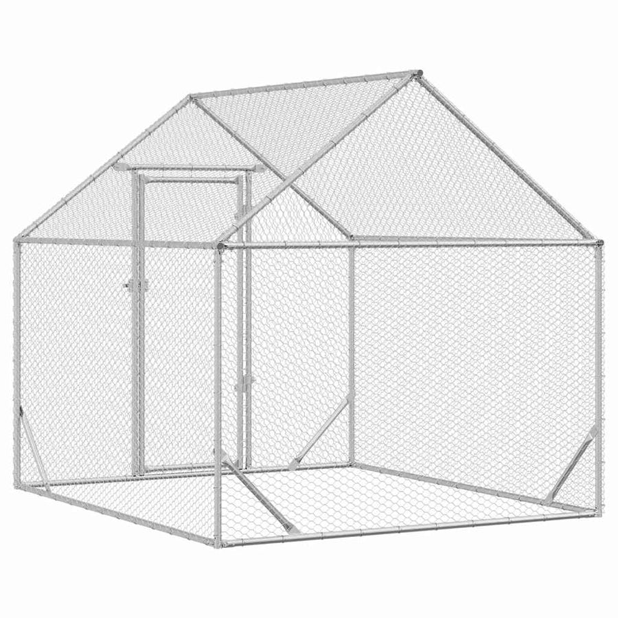 Kippenhok Zilver 200x170x177cm Gegalvaniseerd staal