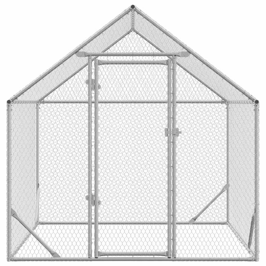 Kippenhok Zilver 200x170x177cm Gegalvaniseerd staal