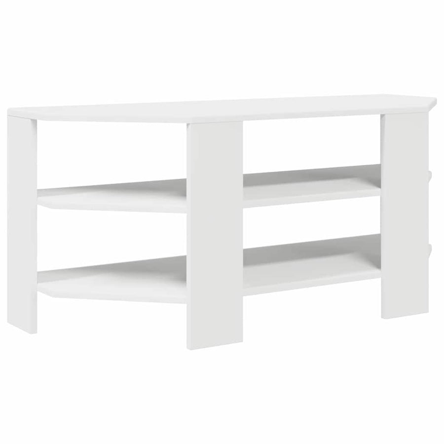 HoekTVKast Wit 102x40,5x45cm Bewerkt hout