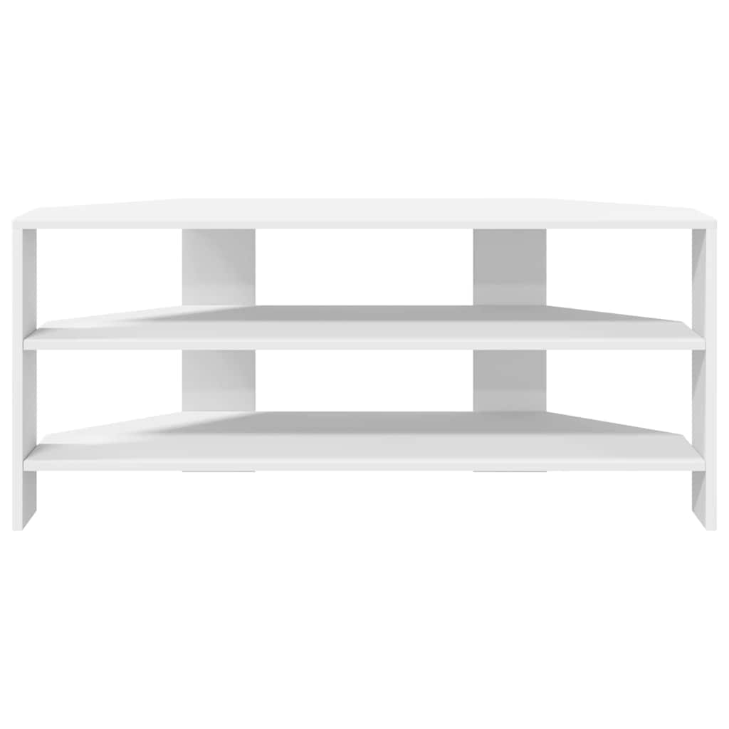 HoekTVKast Wit 102x40,5x45cm Bewerkt hout