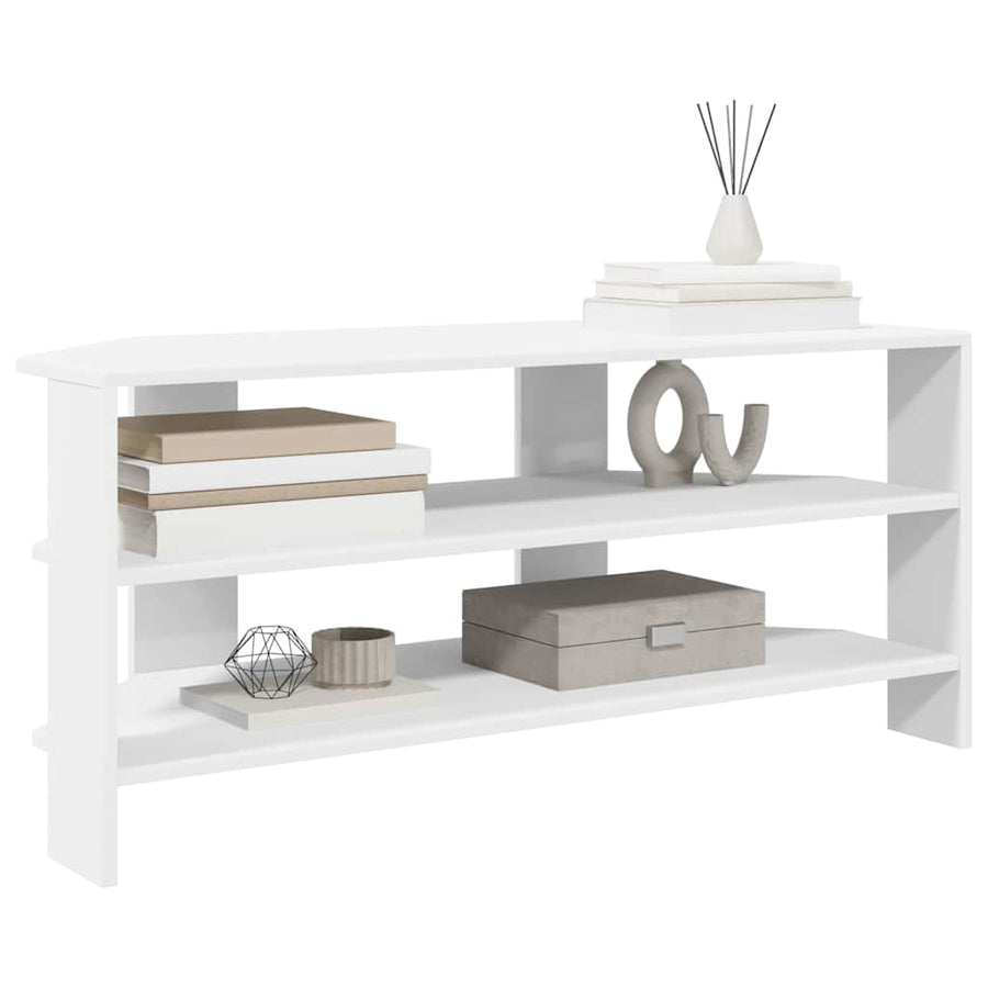 HoekTVKast Wit 102x40,5x45cm Bewerkt hout
