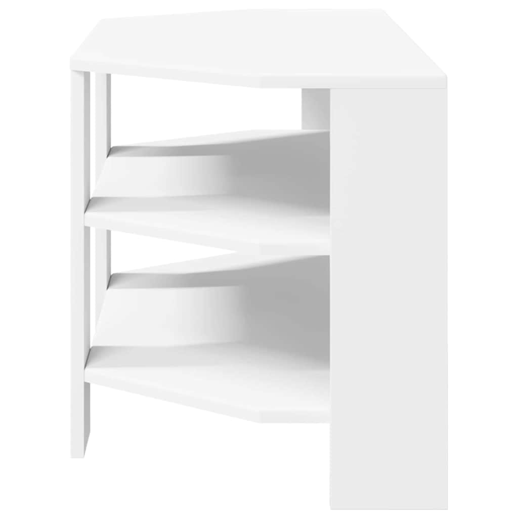HoekTVKast Wit 102x40,5x45cm Bewerkt hout