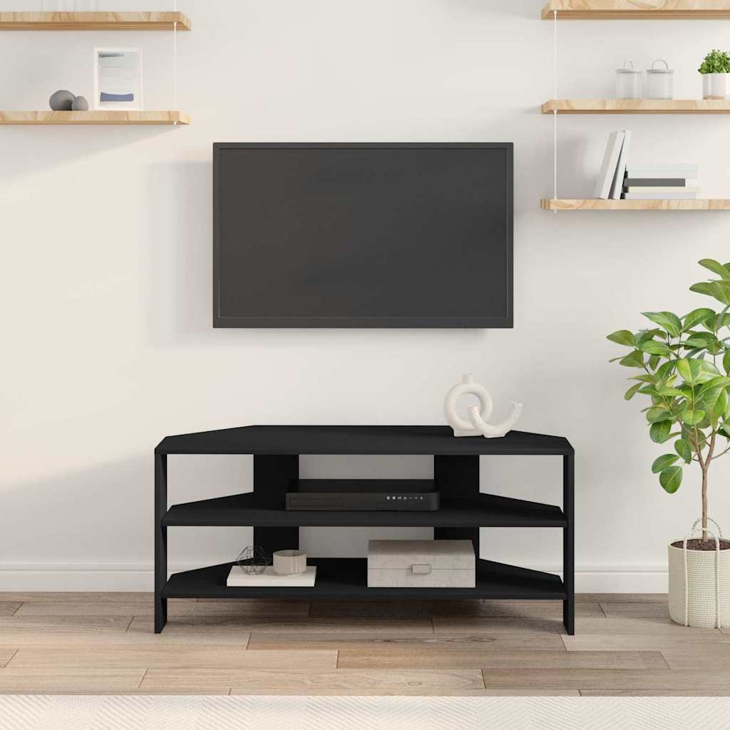 HoekTVKast Zwart 102x40,5x45cm Bewerkt hout