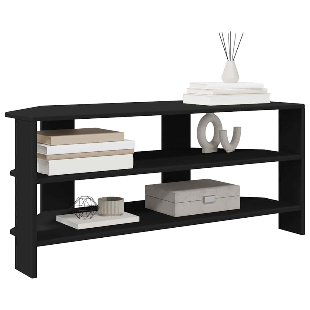 HoekTVKast Zwart 102x40,5x45cm Bewerkt hout