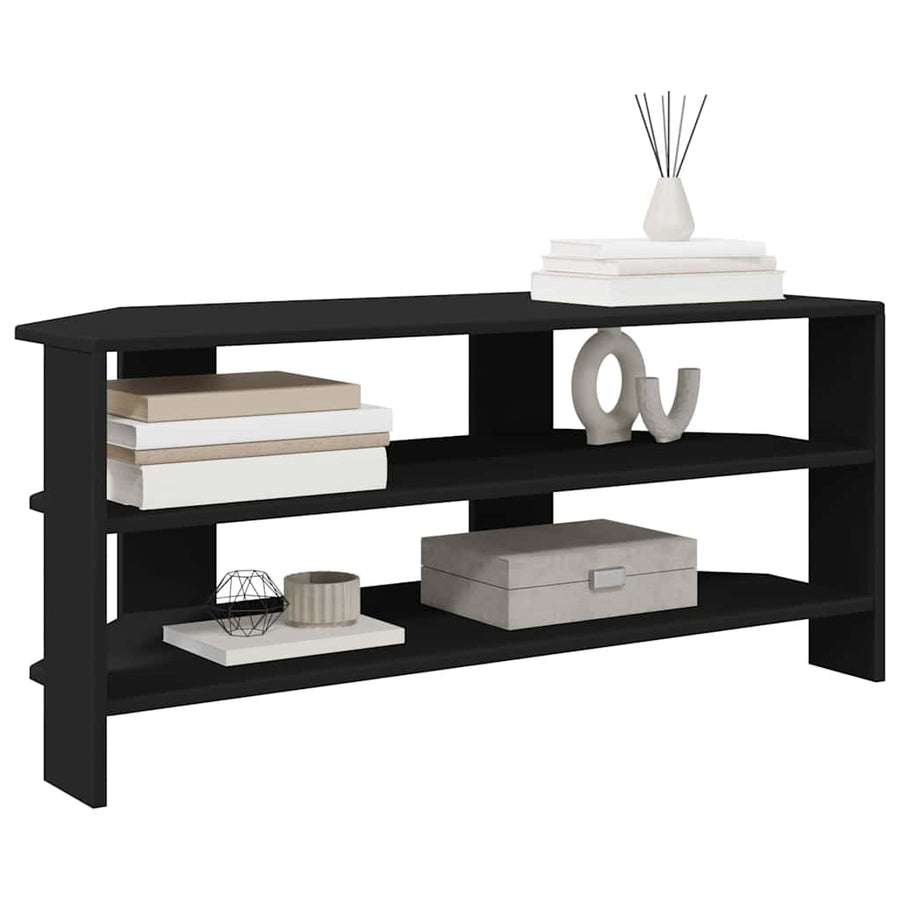 HoekTVKast Zwart 102x40,5x45cm Bewerkt hout