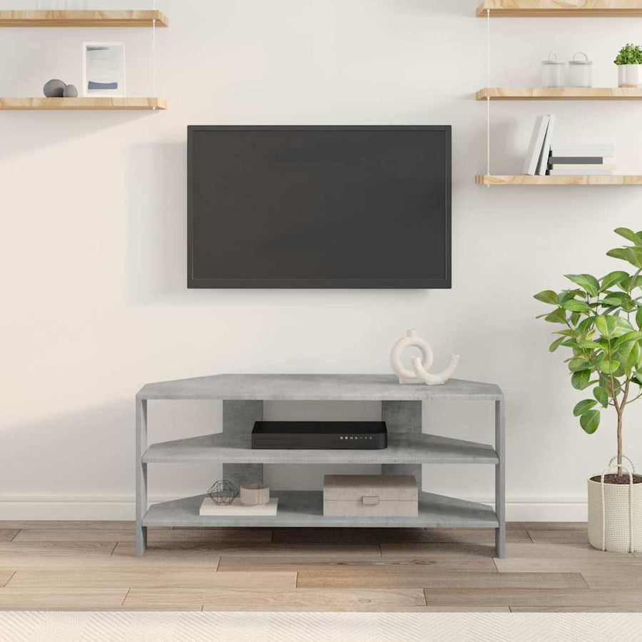 HoekTVKast Beton Grijs 102x40,5x45cm Bewerkt hout