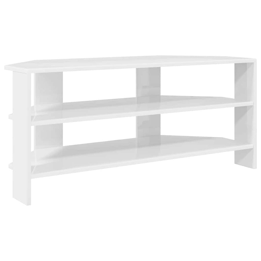 HoekTVKast Hoogglans Wit 102x40,5x45cm Bewerkt hout