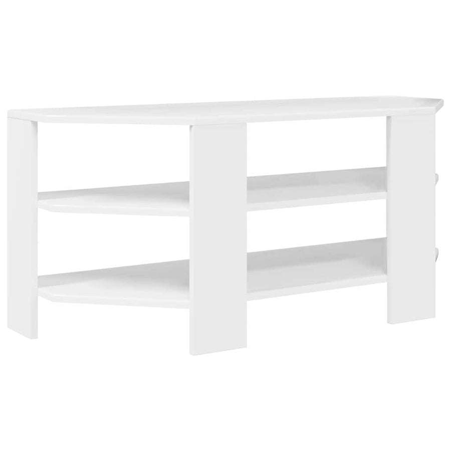 HoekTVKast Hoogglans Wit 102x40,5x45cm Bewerkt hout