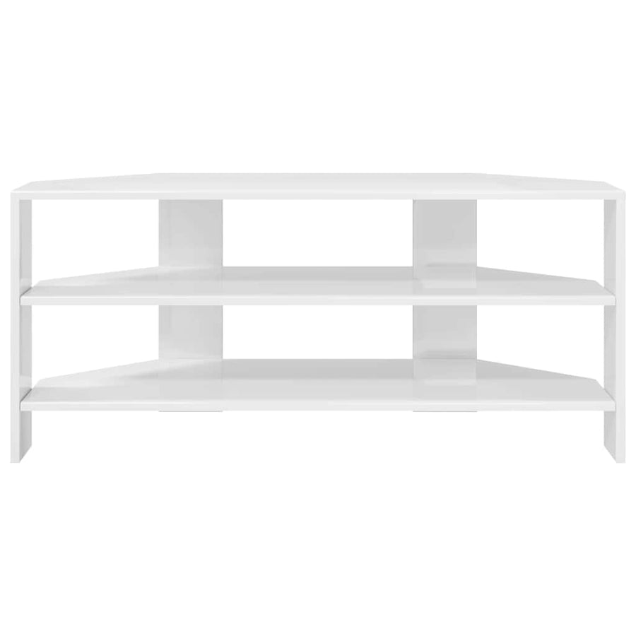 HoekTVKast Hoogglans Wit 102x40,5x45cm Bewerkt hout