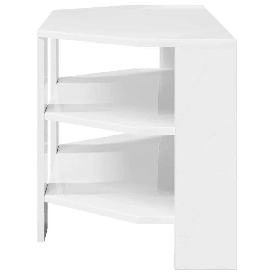 HoekTVKast Hoogglans Wit 102x40,5x45cm Bewerkt hout
