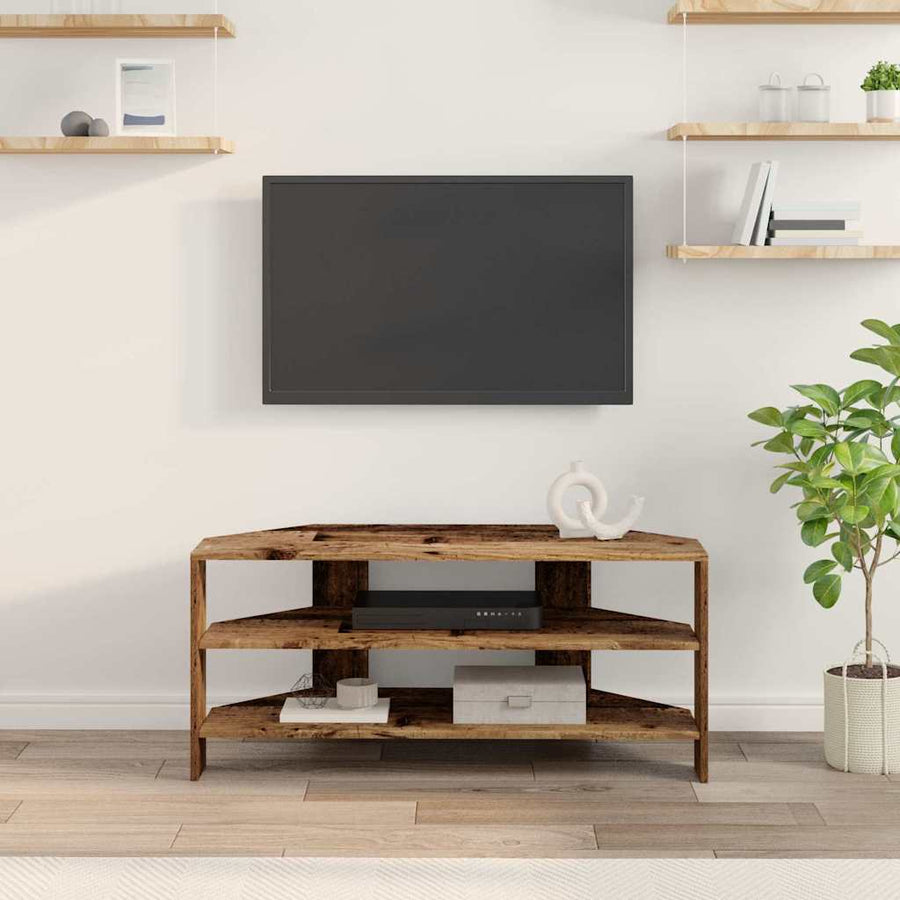 HoekTVKast Oud Hout 102x40,5x45cm Bewerkt hout