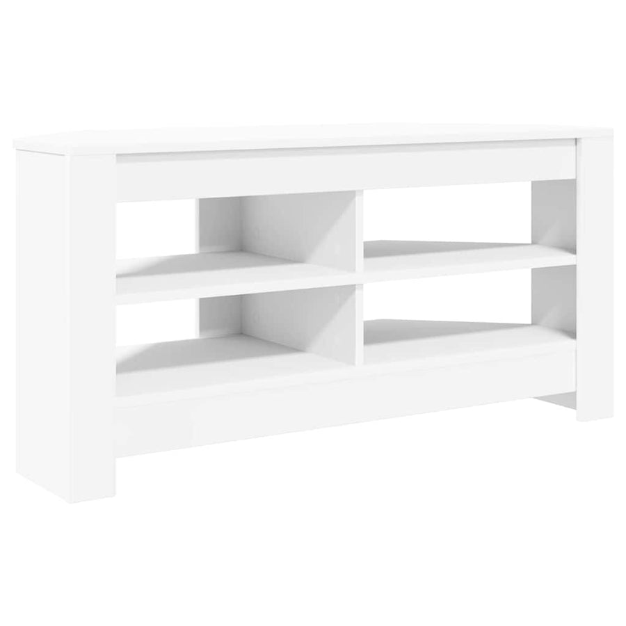 HoekTVKast Wit 102x40,5x45cm Bewerkt hout