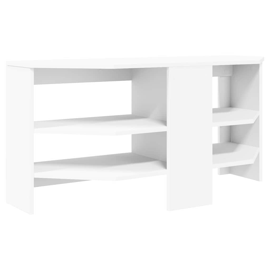 HoekTVKast Wit 102x40,5x45cm Bewerkt hout