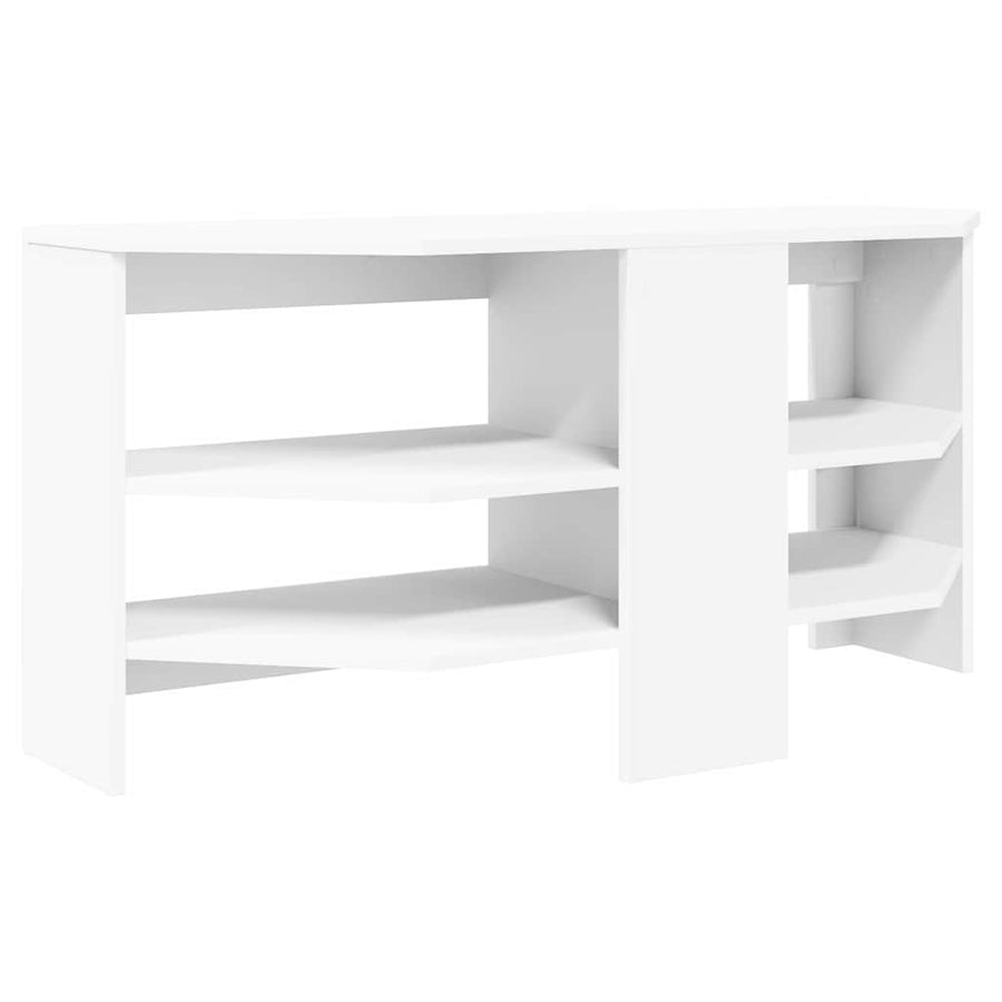 HoekTVKast Wit 102x40,5x45cm Bewerkt hout