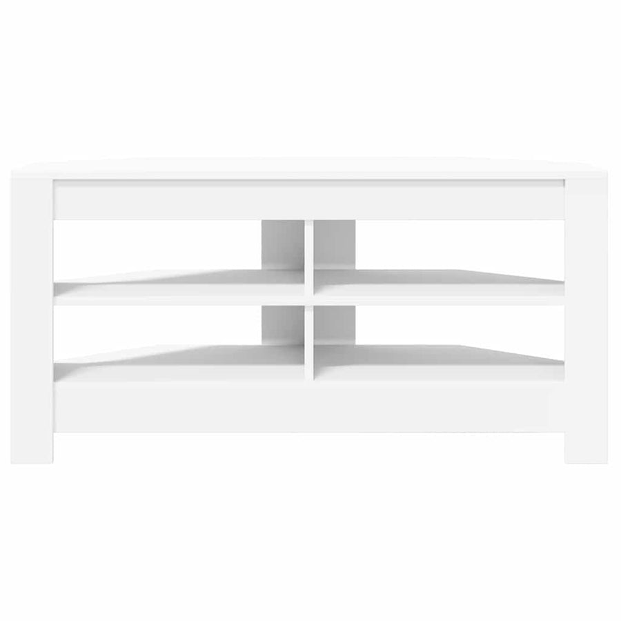 HoekTVKast Wit 102x40,5x45cm Bewerkt hout