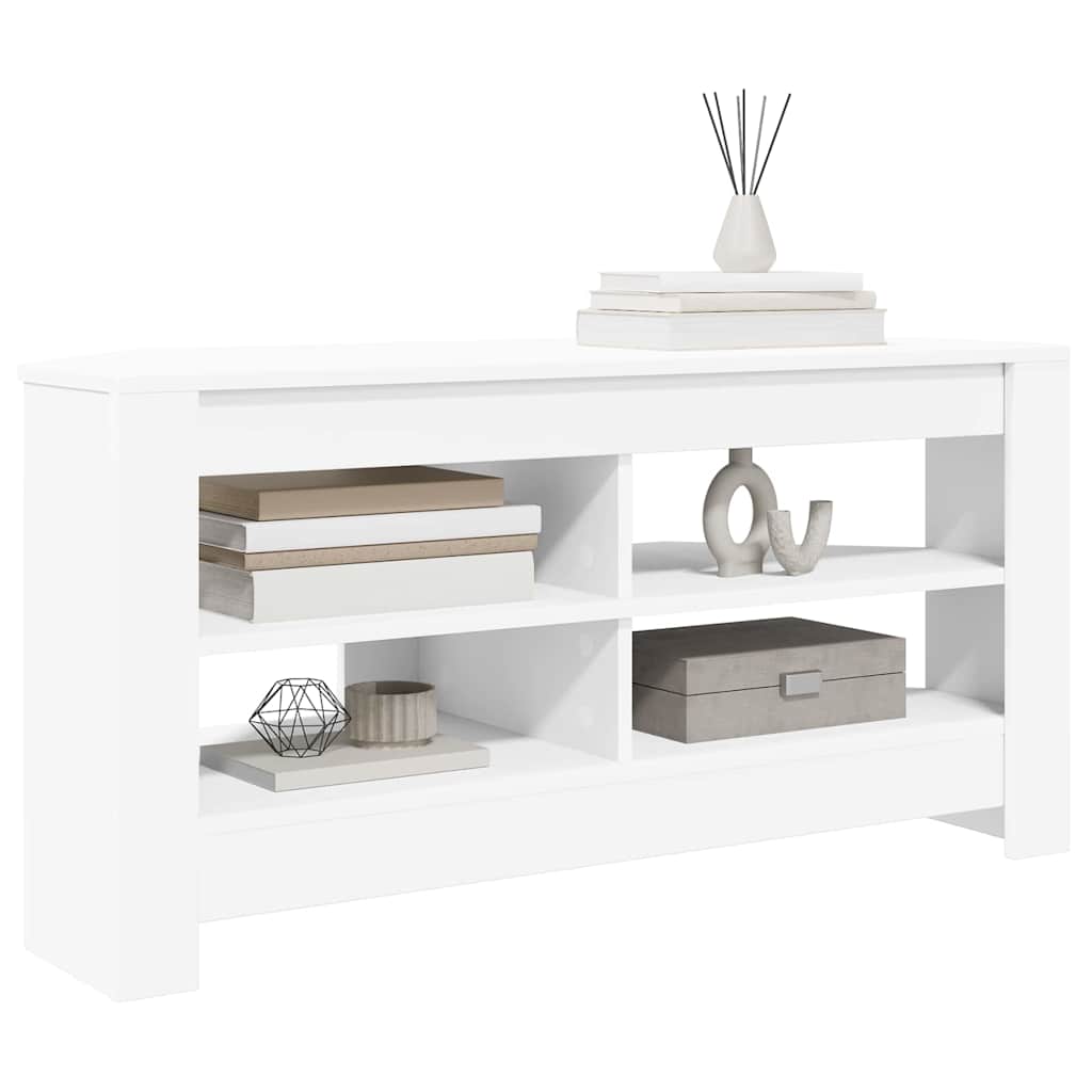 HoekTVKast Wit 102x40,5x45cm Bewerkt hout