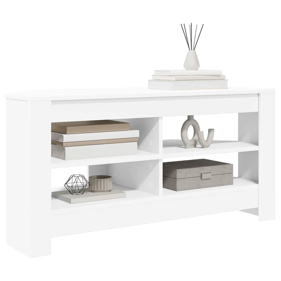 HoekTVKast Wit 102x40,5x45cm Bewerkt hout