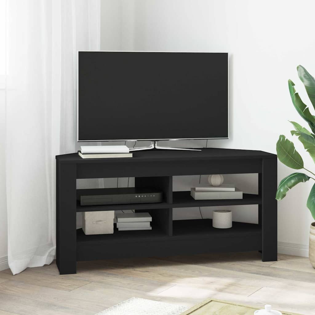 HoekTVKast Zwart 102x40,5x45cm Bewerkt hout