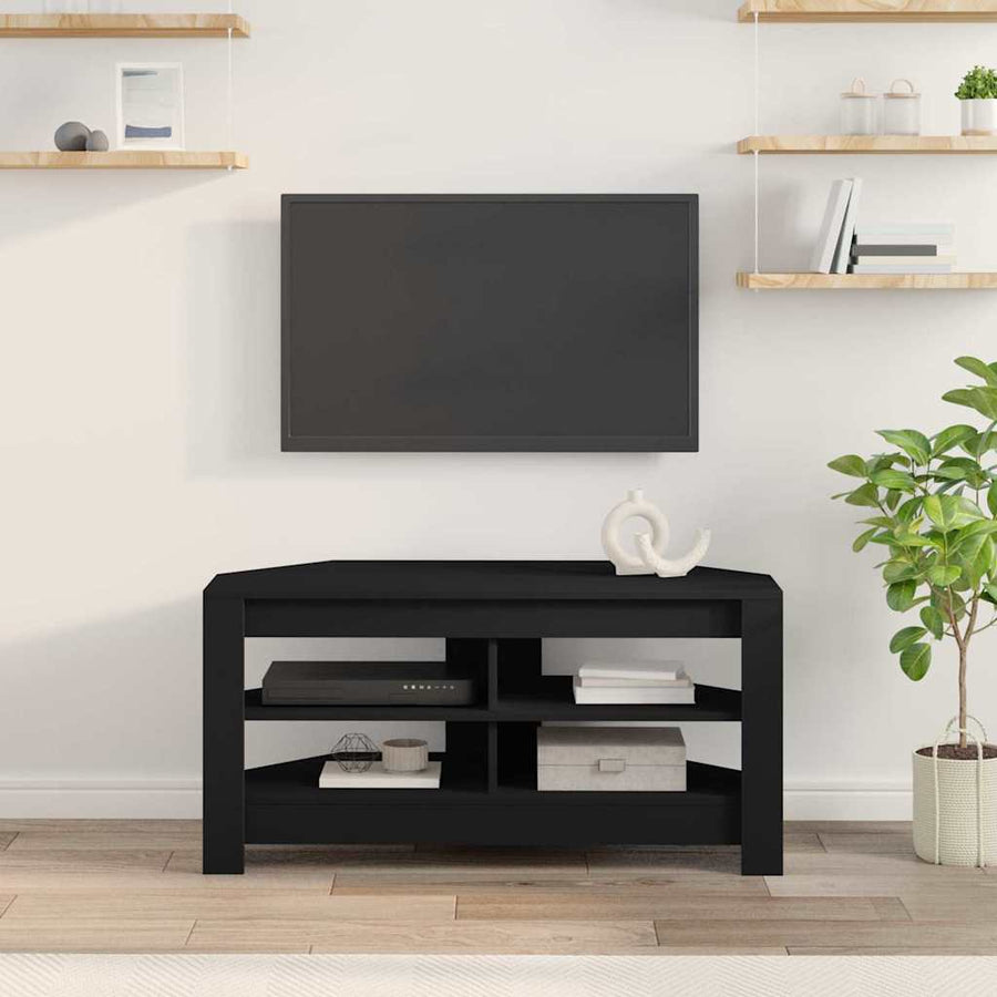 HoekTVKast Zwart 102x40,5x45cm Bewerkt hout