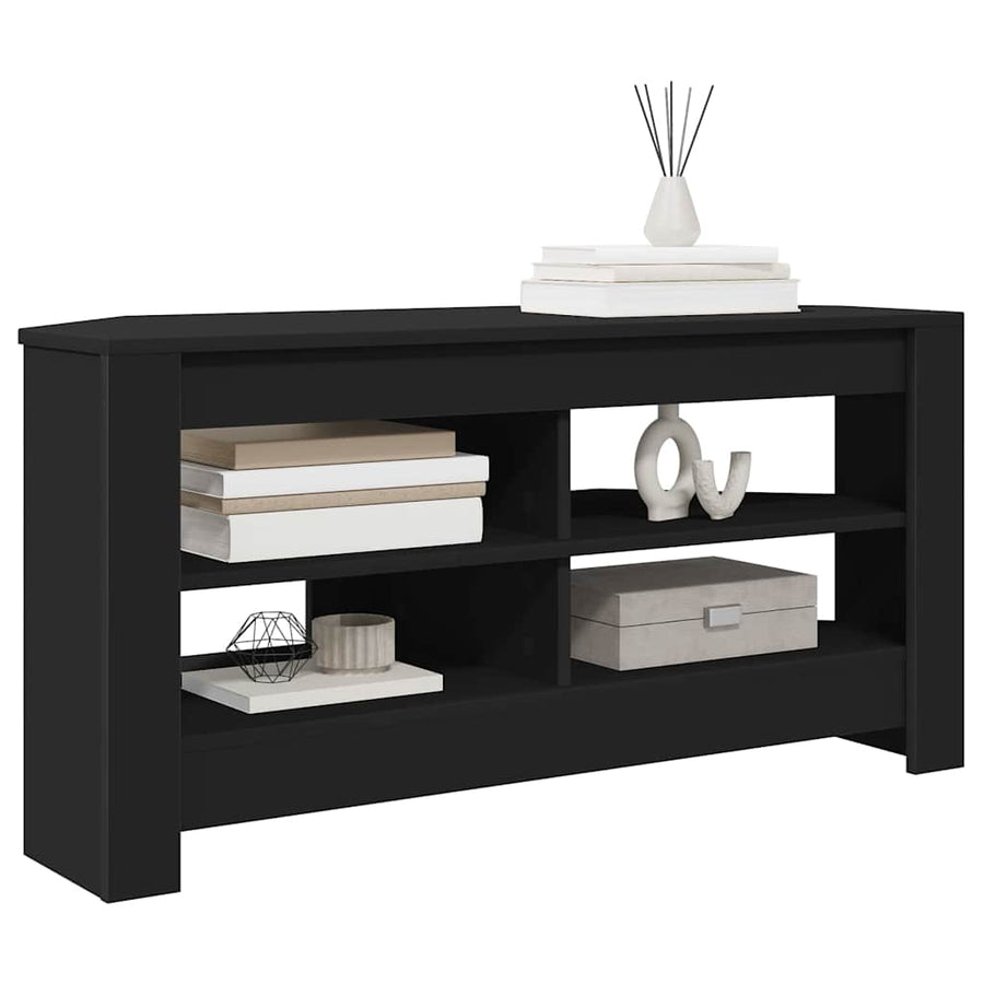 HoekTVKast Zwart 102x40,5x45cm Bewerkt hout
