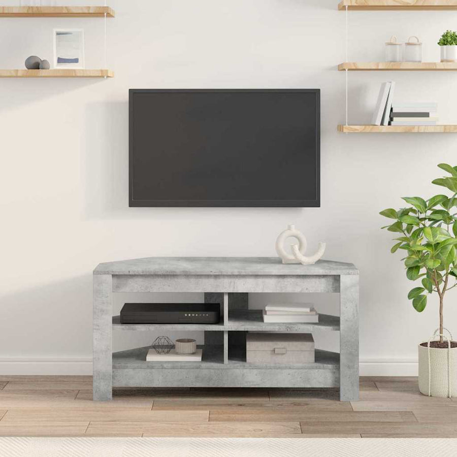HoekTVKast Beton Grijs 102x40,5x45cm Bewerkt hout