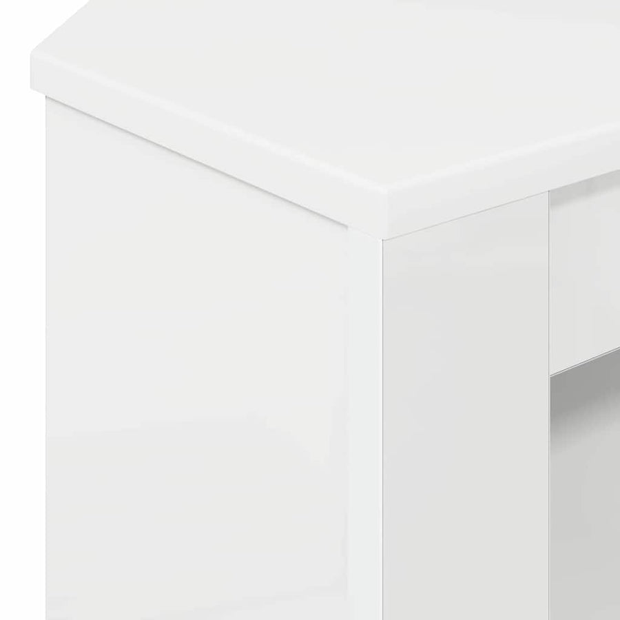 HoekTVKast Hoogglans Wit 102x40,5x45cm Bewerkt hout