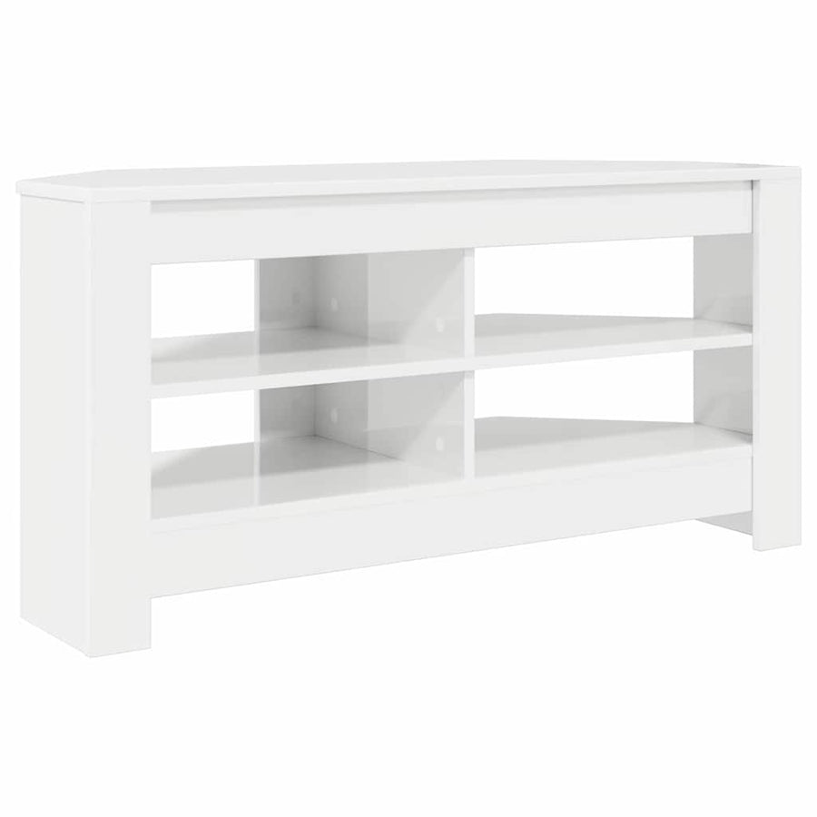 HoekTVKast Hoogglans Wit 102x40,5x45cm Bewerkt hout