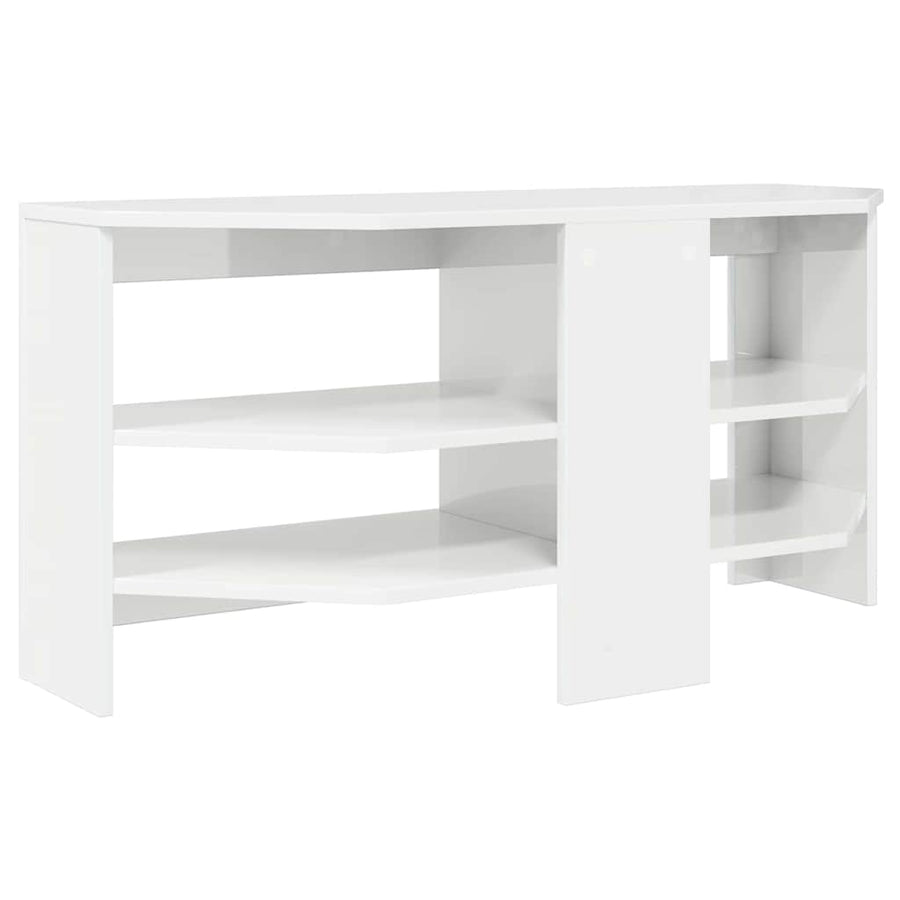 HoekTVKast Hoogglans Wit 102x40,5x45cm Bewerkt hout