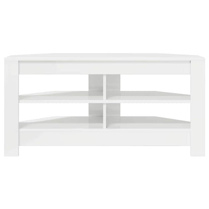 HoekTVKast Hoogglans Wit 102x40,5x45cm Bewerkt hout