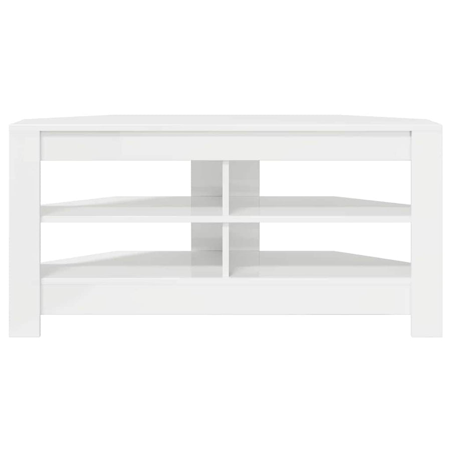 HoekTVKast Hoogglans Wit 102x40,5x45cm Bewerkt hout
