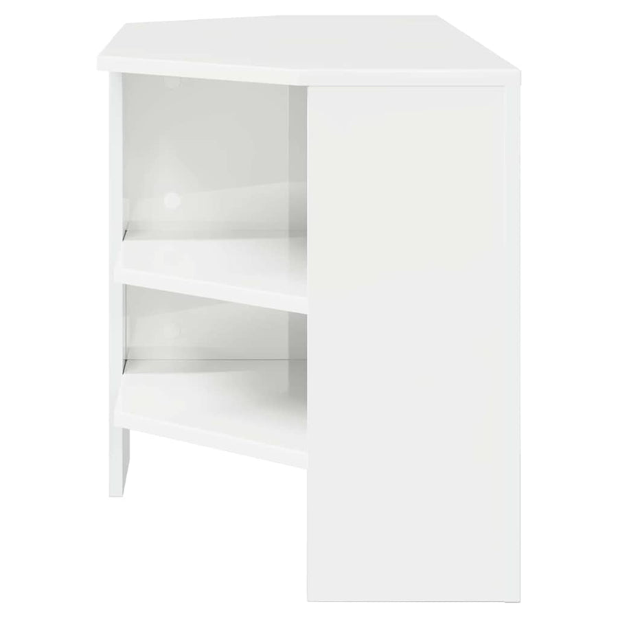 HoekTVKast Hoogglans Wit 102x40,5x45cm Bewerkt hout