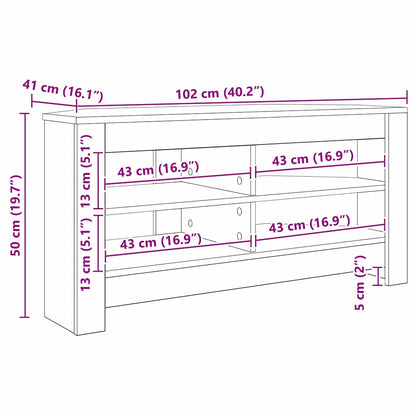 HoekTVKast Gerookt eiken 102x40,5x45cm Bewerkt hout