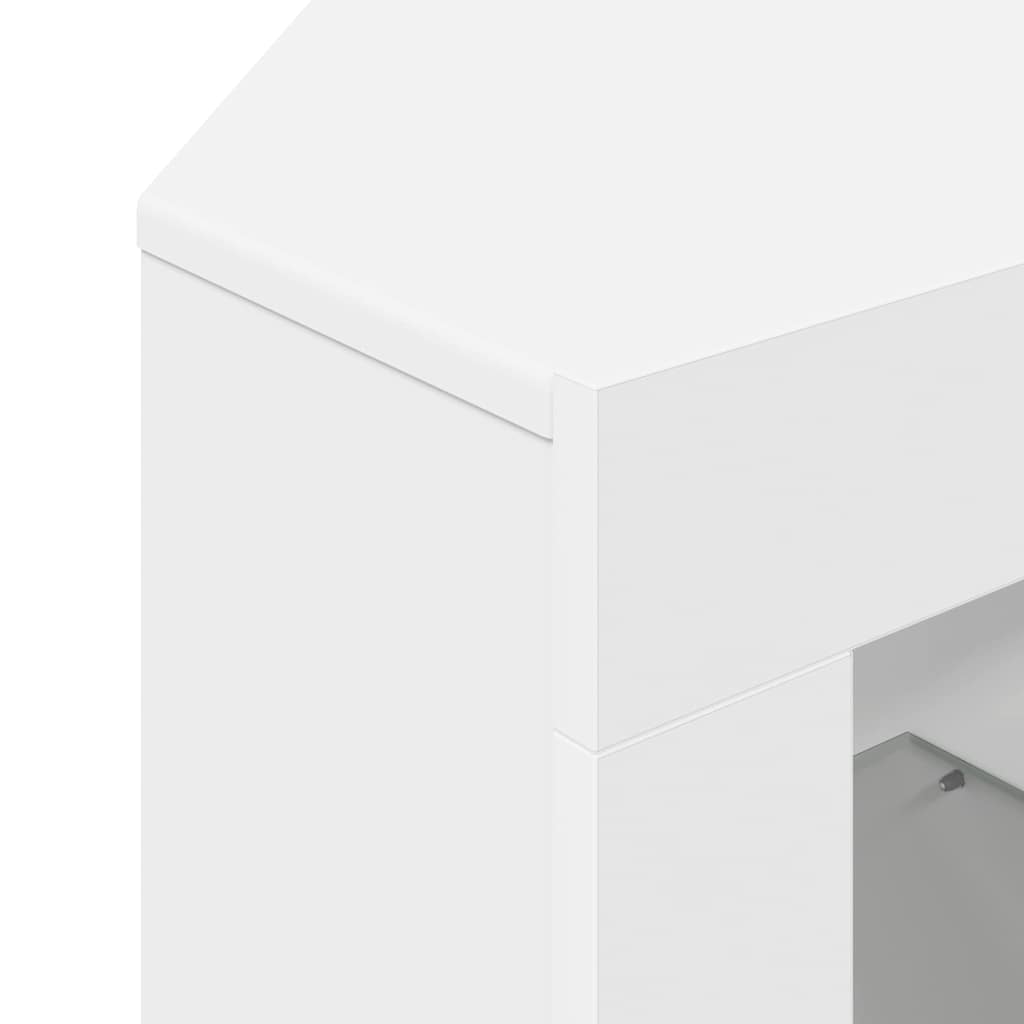 Hoek LED TV Kast Wandgemonteerd Wit 100x40x68cm Bewerkt hout