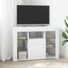 Corner LED TV Cabinet Wall-mounted White 100x40x68cm Engineered Wood