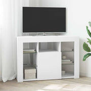 Corner LED TV Cabinet Wall-mounted White 100x40x68cm Engineered Wood