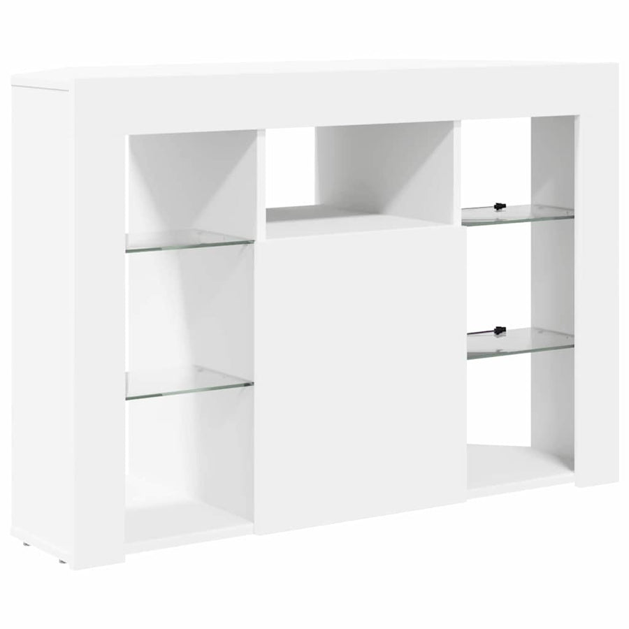 Hoek LED TV Kast Wandgemonteerd Wit 100x40x68cm Bewerkt hout