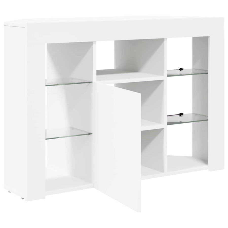 Hoek LED TV Kast Wandgemonteerd Wit 100x40x68cm Bewerkt hout